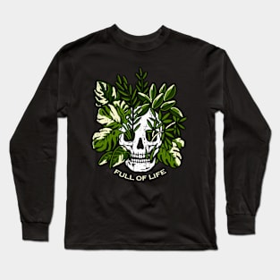 Skull Vintage Art " Full of life " Long Sleeve T-Shirt